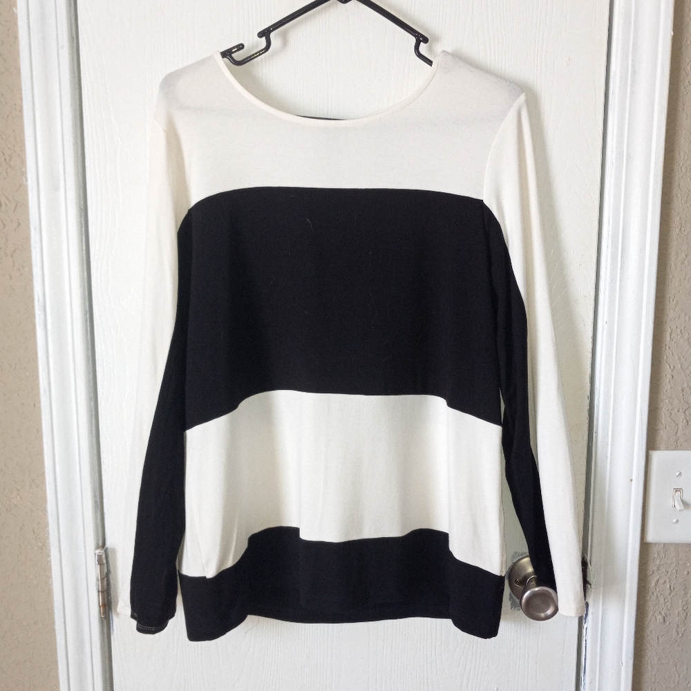 ZENERGY Chico's Color Block Long Sleeve Shirt